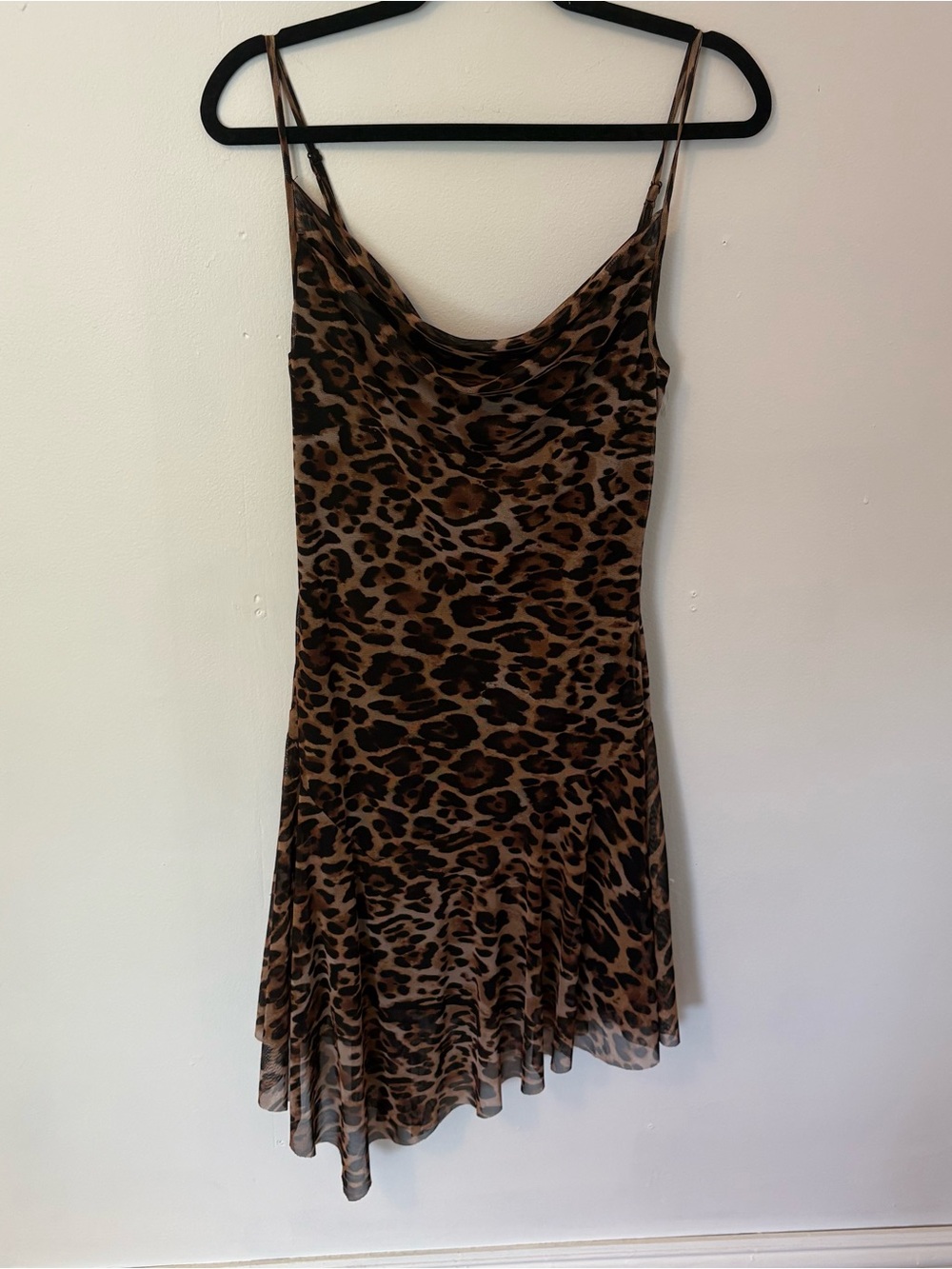Leopard Print Slip Dress in Brown